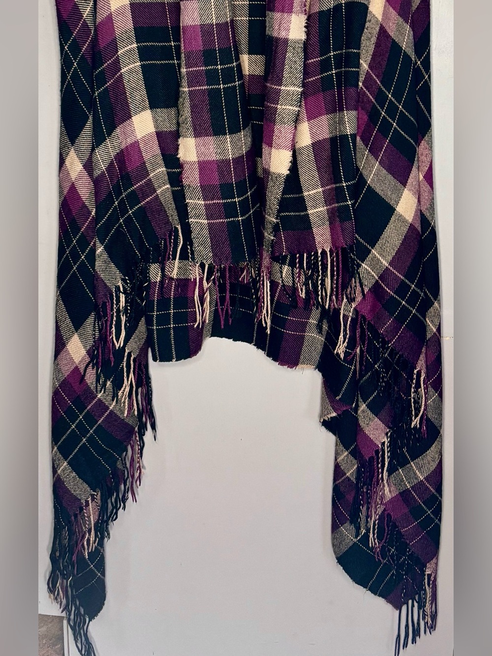 RW&CO. Plaid Flannel Poncho - Picture 6 of 10
